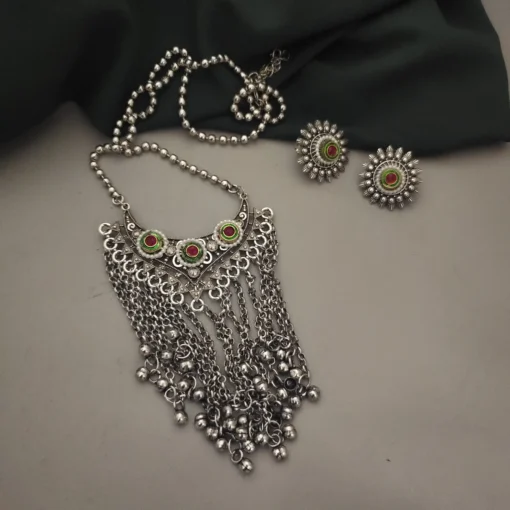 Glamaya Stylish Oxidised Fusion Jewelry Set For Women 1 GLAM-CN-OX-60-502399-89-2