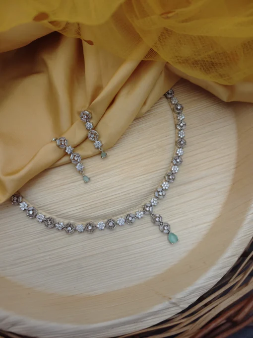 Glamaya Dazzling Cz Diamond Necklace & Earrings Set - Sparkle In Style! 1 GLAM-CN-CZ-183F3-168153-350-3
