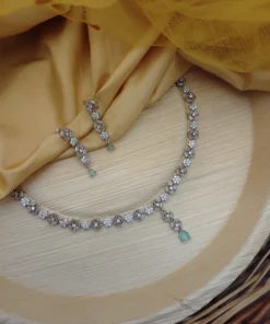 Glamaya Dazzling Cz Diamond Necklace & Earrings Set - Sparkle In Style! 1 GLAM-CN-CZ-183F3-168153-350-3