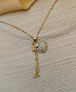 Glamaya Shimmering Gold Pot Chain Pendant Necklace 1 GLAM-NE-GP-15F7-985832-25-7