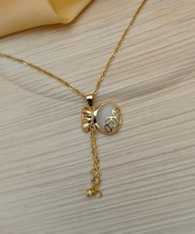 Glamaya Shimmering Gold Pot Chain Pendant Necklace 1 GLAM-NE-GP-15F7-985832-25-7