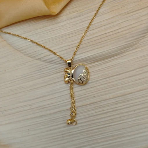 Glamaya Shimmering Gold Pot Chain Pendant Necklace 1 GLAM-NE-GP-15F7-985832-25-7