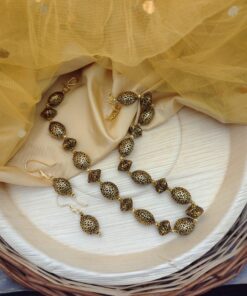 Glamaya Chic Gold Beads Balls Necklace Earrings Set 3 GLAM-CN-BE-232F5-953102-290-2