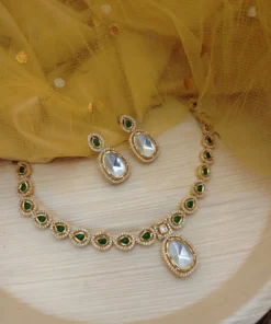 Glamaya Exquisite Uncut Polki Kundan Necklace Earrings Combo 3 GLAM-CN-CZ-114-738820-125-10