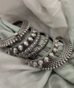 Glamaya 6-piece Silver Replica Bangles Set - Trendy & Affordable For Women 1 GLAM-CB-OX-690-208255-725-2