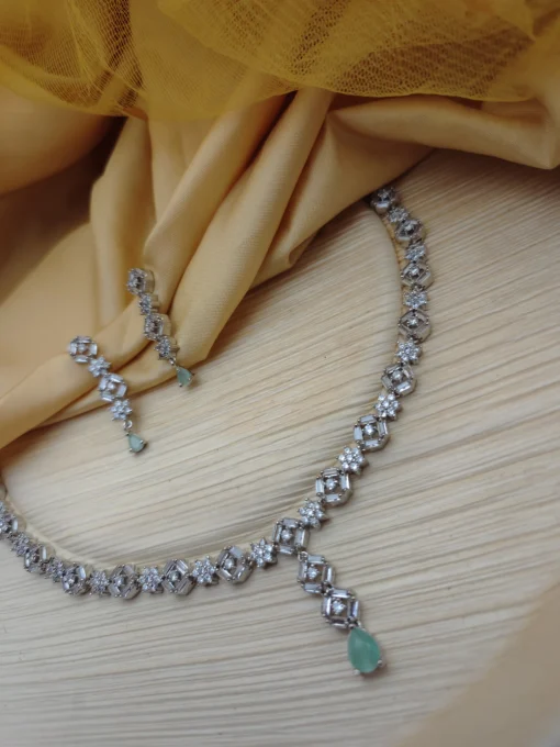 Glamaya Dazzling Cz Diamond Necklace & Earrings Set - Sparkle In Style! 3 GLAM-CN-CZ-183F3-168153-350-3