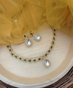 Glamaya Exquisite Uncut Polki Kundan Necklace Earrings Combo 4 GLAM-CN-CZ-114-738820-125-10
