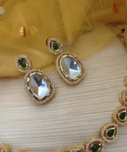 Glamaya Exquisite Uncut Polki Kundan Necklace Earrings Combo 2 GLAM-CN-CZ-114-738820-125-10