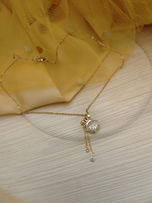 Glamaya Shimmering Gold Pot Chain Pendant Necklace 3 GLAM-NE-GP-15F7-985832-25-7