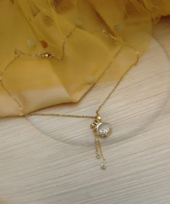Glamaya Shimmering Gold Pot Chain Pendant Necklace 3 GLAM-NE-GP-15F7-985832-25-7