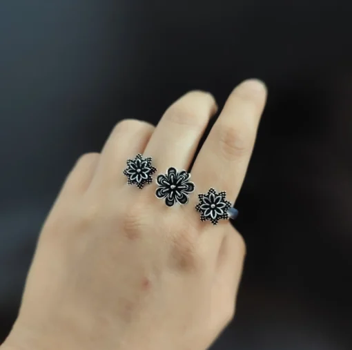 Glamaya Stylish Oxidised Adjustable Finger Ring: Trendy Women's Choice 1 GLAM-RI-OX-25-972477-45-2