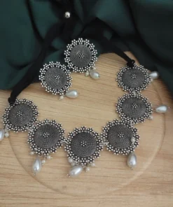 Glamaya Oxidised Beads Choker Necklace Earring Set 5 GLAM-CN-BE-21F7-895405-33-6 Glamaya Oxidised Beads Choker Necklace Earring Set 5 GLAM-CN-BE-21F7-895405-33-6