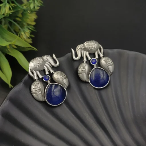 Glamaya Silver Replica Monalisa Stone Elephant Stud Earring 4 GLAM-ER-ST-60-018945-89-2 Glamaya Silver Replica Monalisa Stone Elephant Stud Earring 4 GLAM-ER-ST-60-018945-89-2