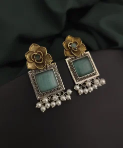 Glamaya Silver Replica Two Tone Rose Earring 2 GLAM-ER-TT-95-288996-150-2