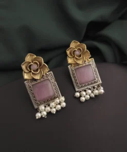 Glamaya Silver Replica Two Tone Rose Earring 3 GLAM-ER-TT-95-288996-150-2