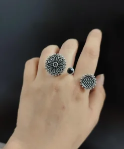 Glamaya Oxidised Adjustable Finger Ring 2 GLAM-RI-OX-16F7-511169-30-3