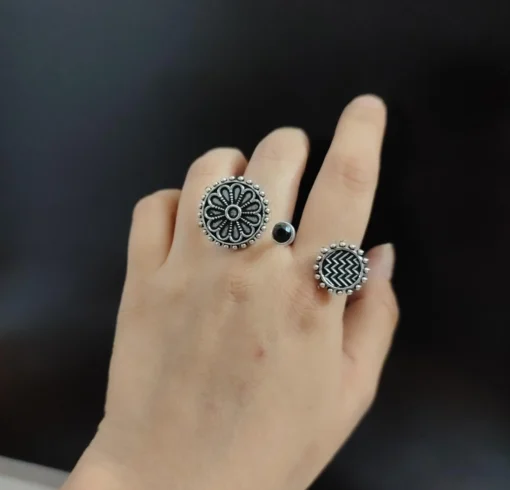 Glamaya Oxidised Adjustable Finger Ring 2 GLAM-RI-OX-16F7-511169-30-3 Glamaya Oxidised Adjustable Finger Ring 2 GLAM-RI-OX-16F7-511169-30-3