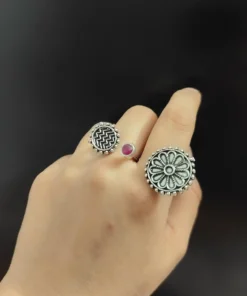 Glamaya Oxidised Adjustable Finger Ring 1 GLAM-RI-OX-16F7-511169-30-3