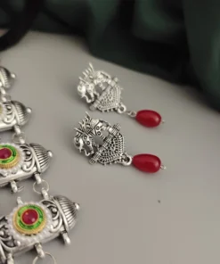 Glamaya Oxidised Glass Beads Tie Necklace Earring Set 13 GLAM-CN-BE-46F7-071443-70-3 Glamaya Oxidised Glass Beads Tie Necklace Earring Set 13 GLAM-CN-BE-46F7-071443-70-3