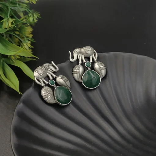 Glamaya Silver Replica Monalisa Stone Elephant Stud Earring 10 GLAM-ER-ST-60-018945-89-2 Glamaya Silver Replica Monalisa Stone Elephant Stud Earring 10 GLAM-ER-ST-60-018945-89-2