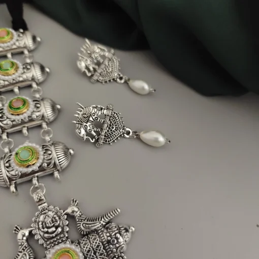 Glamaya Oxidised Glass Beads Tie Necklace Earring Set 2 GLAM-CN-BE-46F7-071443-70-3 Glamaya Oxidised Glass Beads Tie Necklace Earring Set 2 GLAM-CN-BE-46F7-071443-70-3