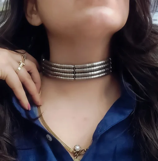 Glamaya Oxidised Tribe Touch Adjustable Choker Necklace 5 GLAM-NE-OX-70-833817-105-2 Glamaya Oxidised Tribe Touch Adjustable Choker Necklace 5 GLAM-NE-OX-70-833817-105-2