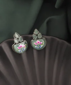 Glamaya Monalisa Stone Hand Painted Stud Earrings 9 GLAM-ER-ST-62F5-290963-89-2 Glamaya Monalisa Stone Hand Painted Stud Earrings 9 GLAM-ER-ST-62F5-290963-89-2