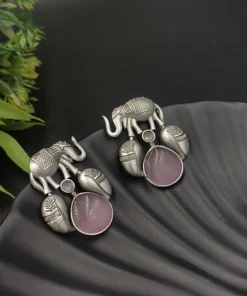 Glamaya Silver Replica Monalisa Stone Elephant Stud Earring 8 GLAM-ER-ST-60-018945-89-2 Glamaya Silver Replica Monalisa Stone Elephant Stud Earring 8 GLAM-ER-ST-60-018945-89-2