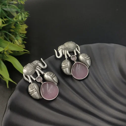 Glamaya Silver Replica Monalisa Stone Elephant Stud Earring 8 GLAM-ER-ST-60-018945-89-2 Glamaya Silver Replica Monalisa Stone Elephant Stud Earring 8 GLAM-ER-ST-60-018945-89-2