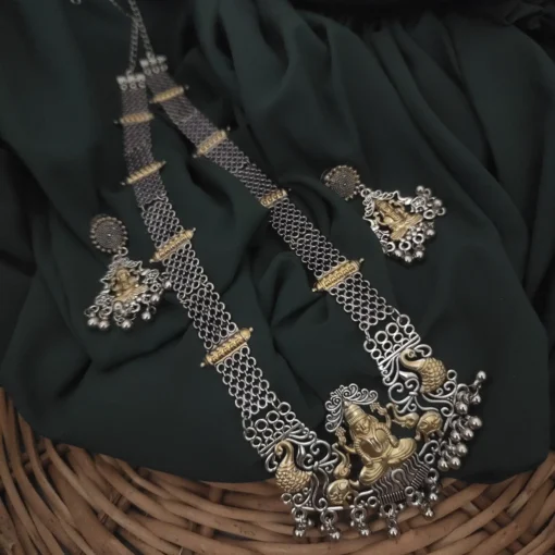 Glamaya 0xidised Two Tone Temple Necklace Earrings Set 2 GLAM-CN-TT-22-990855-35-5 Glamaya 0xidised Two Tone Temple Necklace Earrings Set 2 GLAM-CN-TT-22-990855-35-5