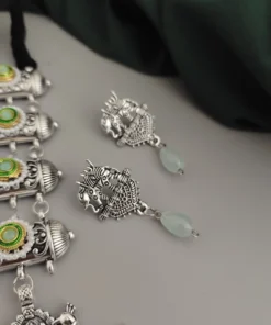 Glamaya Oxidised Glass Beads Tie Necklace Earring Set 7 GLAM-CN-BE-46F7-071443-70-3 Glamaya Oxidised Glass Beads Tie Necklace Earring Set 7 GLAM-CN-BE-46F7-071443-70-3