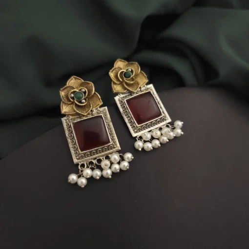 Glamaya Silver Replica Two Tone Rose Earring 4 GLAM-ER-TT-95-288996-150-2 Glamaya Silver Replica Two Tone Rose Earring 4 GLAM-ER-TT-95-288996-150-2