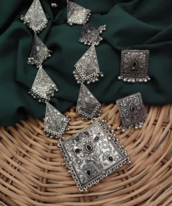 Glamaya Oxidised Necklace Earring Set 4 GLAM-CN-OX-30-909404-49-5