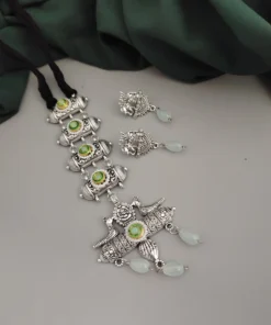 Glamaya Oxidised Glass Beads Tie Necklace Earring Set 8 GLAM-CN-BE-46F7-071443-70-3 Glamaya Oxidised Glass Beads Tie Necklace Earring Set 8 GLAM-CN-BE-46F7-071443-70-3