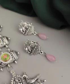 Glamaya Oxidised Glass Beads Tie Necklace Earring Set 9 GLAM-CN-BE-46F7-071443-70-3 Glamaya Oxidised Glass Beads Tie Necklace Earring Set 9 GLAM-CN-BE-46F7-071443-70-3