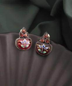 Glamaya Monalisa Stone Hand Painted Stud Earrings 5 GLAM-ER-ST-62F5-290963-89-2 Glamaya Monalisa Stone Hand Painted Stud Earrings 5 GLAM-ER-ST-62F5-290963-89-2