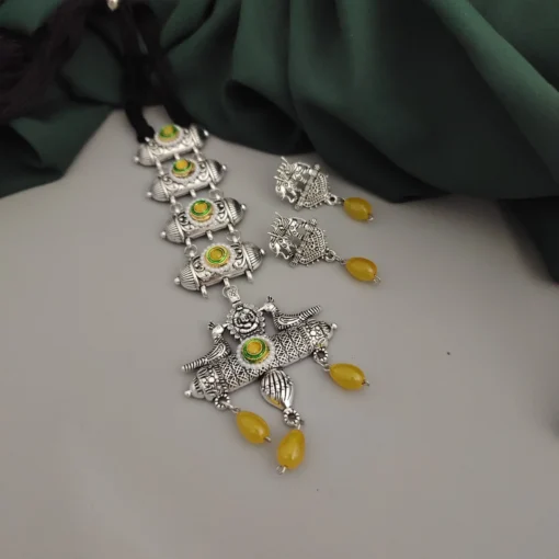 Glamaya Oxidised Glass Beads Tie Necklace Earring Set 3 GLAM-CN-BE-46F7-071443-70-3 Glamaya Oxidised Glass Beads Tie Necklace Earring Set 3 GLAM-CN-BE-46F7-071443-70-3