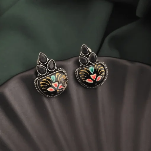 Glamaya Monalisa Stone Hand Painted Stud Earrings 7 GLAM-ER-ST-62F5-290963-89-2 Glamaya Monalisa Stone Hand Painted Stud Earrings 7 GLAM-ER-ST-62F5-290963-89-2