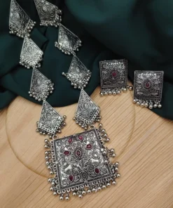 Glamaya Oxidised Necklace Earring Set 3 GLAM-CN-OX-30-909404-49-5