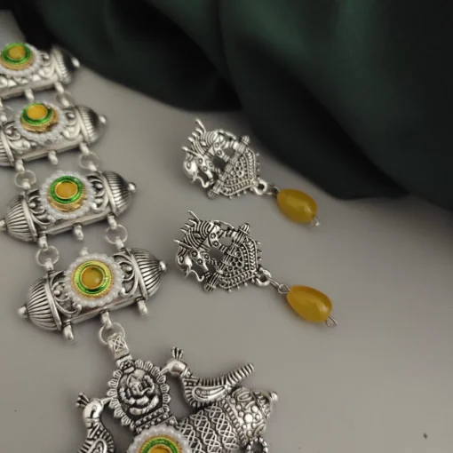 Glamaya Oxidised Glass Beads Tie Necklace Earring Set 4 GLAM-CN-BE-46F7-071443-70-3 Glamaya Oxidised Glass Beads Tie Necklace Earring Set 4 GLAM-CN-BE-46F7-071443-70-3