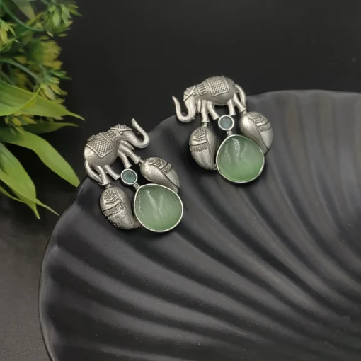 Glamaya Silver Replica Monalisa Stone Elephant Stud Earring 2 GLAM-ER-ST-60-018945-89-2 Glamaya Silver Replica Monalisa Stone Elephant Stud Earring 2 GLAM-ER-ST-60-018945-89-2