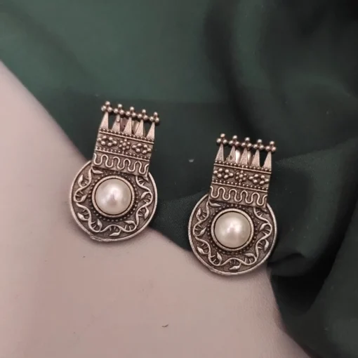 Glamaya Silver Replica Pear Stud Earrings 1 GLAM-ER-OX-20-402202-45-3