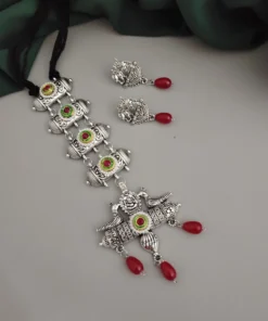 Glamaya Oxidised Glass Beads Tie Necklace Earring Set 14 GLAM-CN-BE-46F7-071443-70-3 Glamaya Oxidised Glass Beads Tie Necklace Earring Set 14 GLAM-CN-BE-46F7-071443-70-3