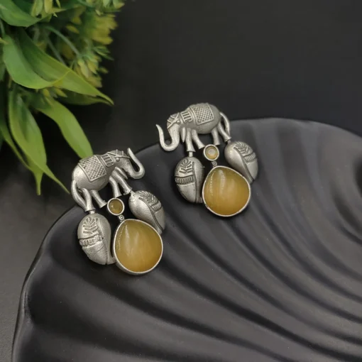 Glamaya Silver Replica Monalisa Stone Elephant Stud Earring 7 GLAM-ER-ST-60-018945-89-2 Glamaya Silver Replica Monalisa Stone Elephant Stud Earring 7 GLAM-ER-ST-60-018945-89-2
