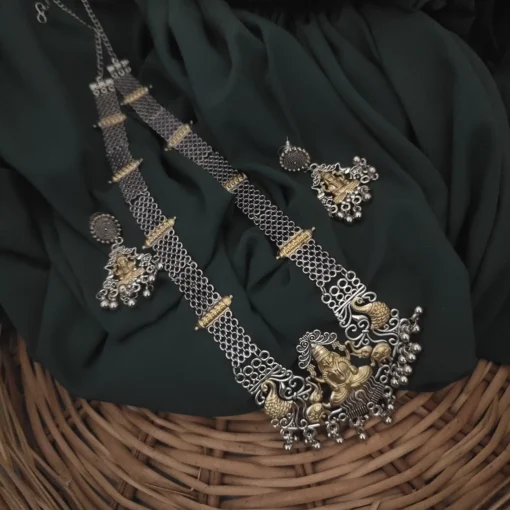 Glamaya 0xidised Two Tone Temple Necklace Earrings Set 3 GLAM-CN-TT-22-990855-35-5 Glamaya 0xidised Two Tone Temple Necklace Earrings Set 3 GLAM-CN-TT-22-990855-35-5