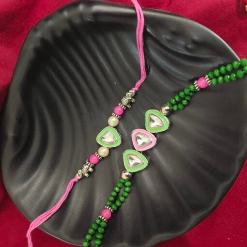 Saluno Kundan Bhaiya Bhabhi Rakhi Set