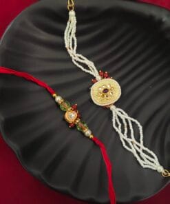 Silono Kundan Bhaiya Bhabhi Rakhi Set - Elegant & Traditional