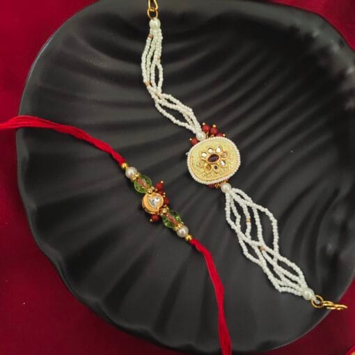 Silono Kundan Bhaiya Bhabhi Rakhi Set - Elegant & Traditional