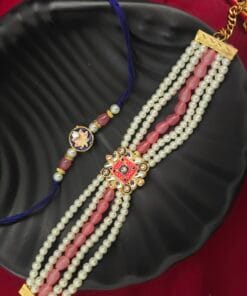 Stunning Kundan Rakhi Set For Siblings