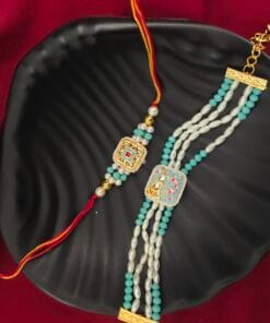 Kundan Bhaiya Bhabhi Rakhi Set - Fashionable Armlets ; Bangles